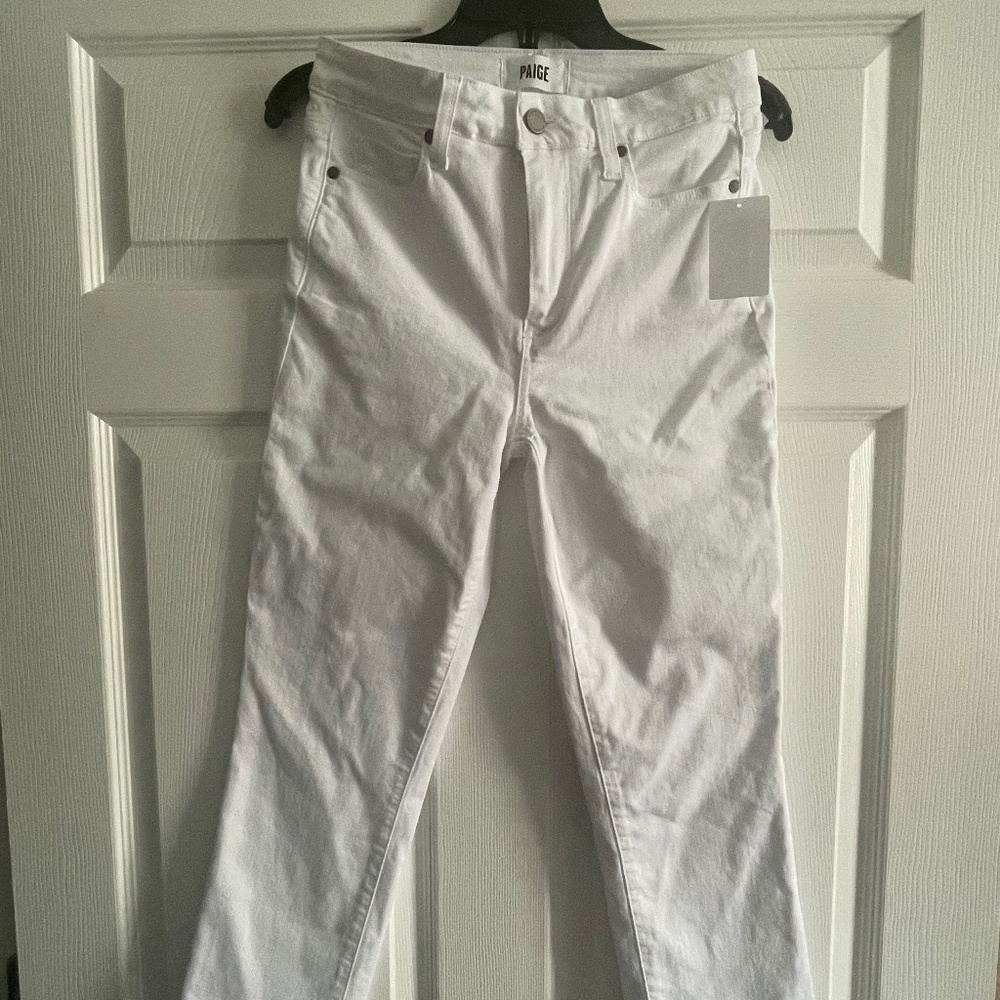 PAIGE Jacqueline Crop Jeans 27 White NWT Nordstrom $219 MSRP